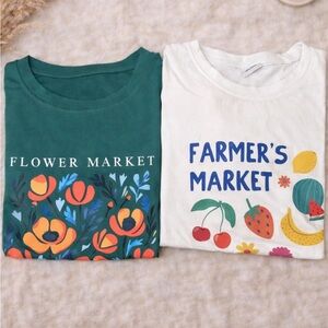 Graphic Tee Bundle Size L | Flower Market + Farmer's Market | Cottagecore